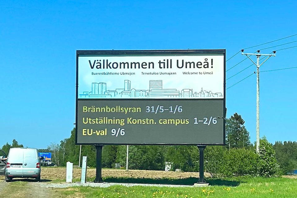 Infartsskylt till Umeå
